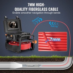 Sewer Camera 9in Screen 165ft Self-Leveling 512Hz