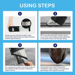 Multi Surface Pipe Profiling Tool, Pipe Cutting Template Multi Functional Shape