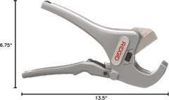 Heavy-Duty RC-1625 Aluminum Ratcheting Pipe Cutter for Plastic Tubing &ndash; Silver