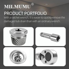 1.5&Prime; Tub Drain Extractor Removes Old Broken Stubborn（ Chrome Accessories