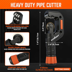 4-Piece Ultimate Tube Cutter Set, Heavy Duty Pipe Cutter 1/4&Prime;-2&Prime;, Mini Tubing Cu