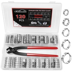 120PCS PEX Clamps Kit w/ Plier, Stainless Steel Rings