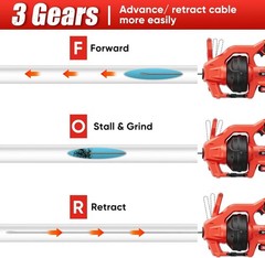 20V Cordless Drain Auger 25Ft Plumbing Snake w/ Battery & Charger