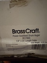 Drain Snake: BrassCraft 1/4-in Dia x 25-ft Power Auto-feed Drum Auger Drain Clog