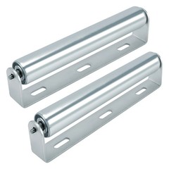 2 Pack Conveyor Long Roller and Bracket Set 10-inch, 1.5-inch Diameter Silver