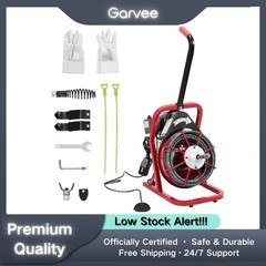 75FT x 3/8&Prime; Electric Drain Cleaner Machine | for 1&Prime;-4&Prime; Pipes, w/4 Cutters