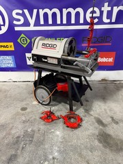 RIDGID 1224 PIPE THREADER 1/2&Prime;-4&Prime; THREADING MACHINE W/ CART 2 DIES 711 714