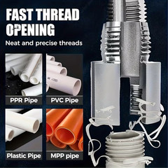 2pcs Integrated Internal & External Pipe Threading-Tool,PVC Pipe Threader Kit