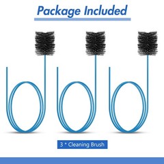 3 Pcs Flexible Drain Brush Set, 48&Prime; AC & HVAC Condensate Trap Cleaning Tool