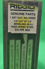 Ridgid High Speed Steel 515 Pipe Dies 50925 1/2&Prime;-3/4&Prime; Beveling RH,New,Opened,Y