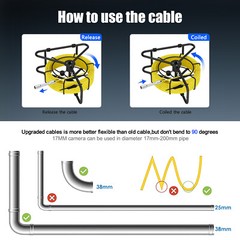 7inch Sewer Pipe Inspection Camera Drain Sewer Pipeline Industrial Endoscope 30m