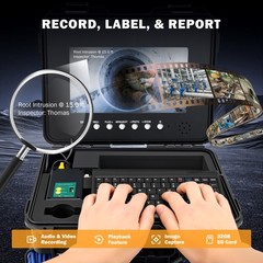 10&Prime; Self-Leveling Sewer Inspection Camera 165 ft/50m Cable Keyboard Locator IP68