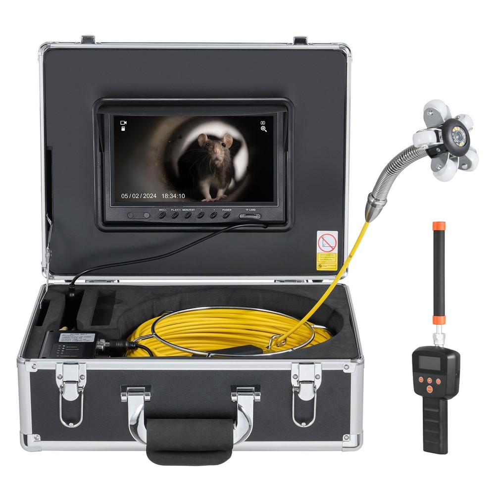 9-in HD Sewer Camera 165ft Cable with 512Hz Locator & 36X Zoom