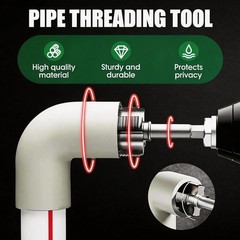 3Pcs PVC Pipe Threader Kit 1/2&Prime; 3/4&Prime; 1&Prime; NPT Dual-Function Internal & External