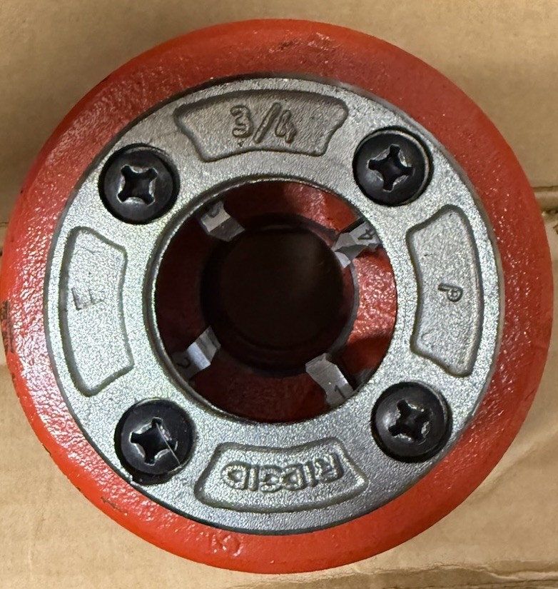RIDGID 37395 12R 3/4&Prime; Hand Threader NPT Die Head Complete Used Once Clean W/ Die