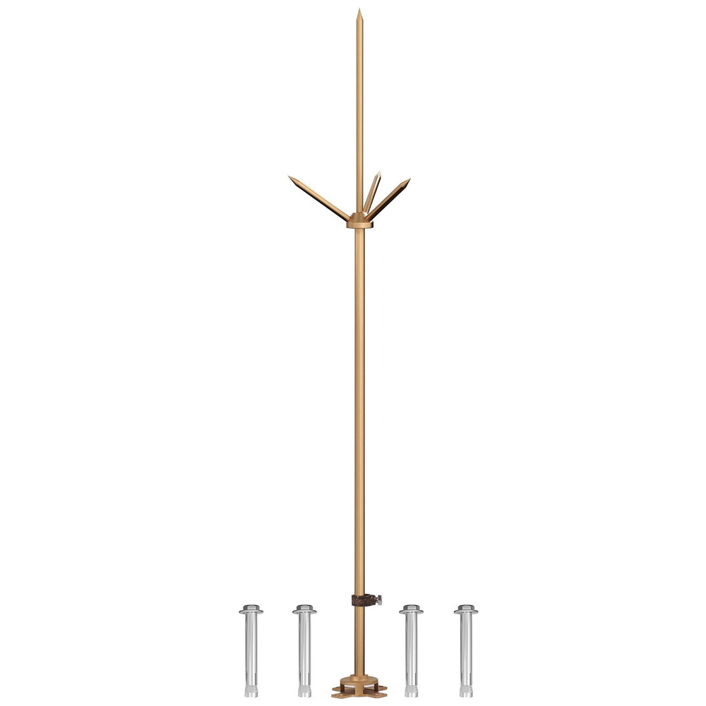 Copper Lightning Rod Kit with Down Conductor Clamp UL Listed for Roof, Bronze