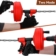 50 FT Drain Snake 11-In-1 Double Mode Drain Auger Tools | for Sink and Drain Unb