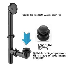 (1 Pack) Yariwiz 1-1/2&Prime; Matte Black Bathtub Tub Drain Kit Bath Waste Overflow&hellip;