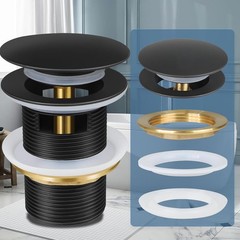 Pop-up Drain Kit for Freestanding Bathtub Tub Matte Black