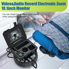 262ft Sewer Pipe Inspection Camera with Locator Self-leveling 10.1&Prime; Monitor DVR