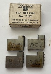 Set of 4 Toledo No. 11-12 1-1/4in Pipe Threading Dies