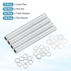 MECCANIXITY 35Pcs 3.7&Prime; Lamp Pipe Kit with Nuts Washers 1/8IP 3.7&Prime;x1/8IP