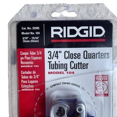 RIDGID 3/4&Prime;Close Quarters 3/16&Prime; to 15/16&Prime; Model 104 Tubing Cutter 32985 Open Box
