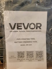 VEVOR 18V Cordless Mini Press Tool 24KN for 1/2&Prime; 3/4&Prime; 1&Prime; PEX Pipe Copper Rings