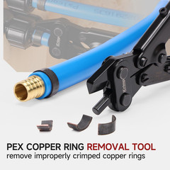 Icrimp Angle Head PEX Crimping Tool Kit for 3/8,1/2,3/4,1-Inch with Copper Ring