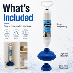 High Pressure Pump Plunger Drain Clog Remover for Toilet Sink Tub Shower
