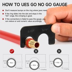 Angle Head F1807 PEX Pipe Crimping Tool Copper Rings 1/2&3/4Inch Two Crimper Set