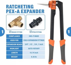 PEX Expansion Tool Kit with Expander Heads Pipe Cutter Ring Removal PEX Tool