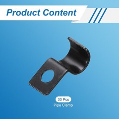 30Pcs 8mm Pipe Strap Carbon Steel Conduit Strap, Black