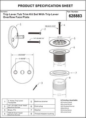 Artiwell Trip Lever Tub Trim Kit Set 3.15&rdquo;x3.15&rdquo;x1.85&rdquo;, Brushed Nickel