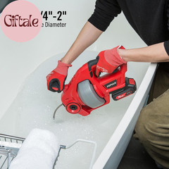 20V Cordless Electric Drain Auger-Efficient 25Ft Auto-Feed Drain Snake with Repl