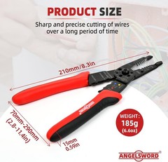 Multi-Function Hand Tool: 8 Inch Wire Stripper, Cable Stripper, Crimping Pliers