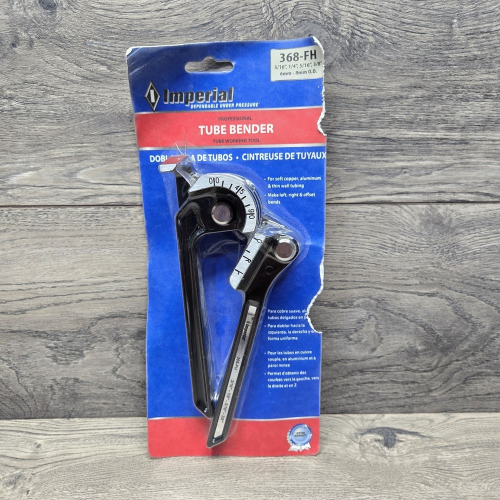 Imperial, 368-FH, Tube Bender, 3/16, 1/4, 5/16, 3/8 OD, 8 1/4
