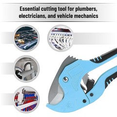 Bates- PVC Pipe Cutter, Cuts up to 1-1/4&Prime;, Sky Blue Ratcheting