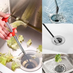 Drain Snake Hair Drain Clog Remover, 61 Inch Shower Snake Sink Unclogger Tool&hellip;