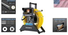 100ft Sewer Camera with 4.3&rdquo; Monitor & 1000TVL for Clear Pipe Inspections