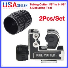 2PCS Mini Tubing Cutter 1/8&Prime; to 1-1/8&Prime; + Deburring Tool for Copper Aluminum PVC