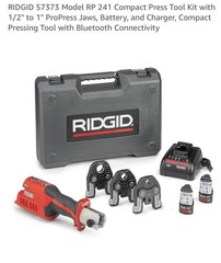 RIDGID RP241 12V Propress Press Tool w/ 4 Copper Jaws, 2 Batteries & Charger