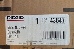 Ridgid 43647 Drain Cleaning Cable, 5/8 In. X 100 Ft,. C-24