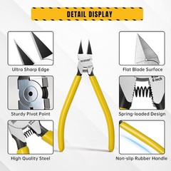 10 Pack Flush Cutters, Wire Cutters, 6&rdquo; Flush Cut Pliers | Spring Loaded Side