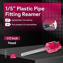 1/2-Inch Head Plastic Pipe Fitting Reamer PPR50 for PVC, SCH40, ABS, CPVC