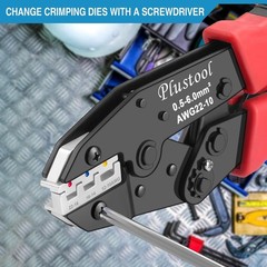 Plustool 6PCS Crimping Tool Set &ndash; Ratcheting Wire Crimper &ndash; for Heat Shrink, Ins