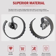 63025 T-209 2&Prime; Spiral Cutter for Ridgid K-400 K-3800 Drum Machine C-4 C-6 C-7