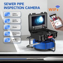 9&rdquo; 50M HD WIFI Sewer Camer Pipe Inspection Camera Meter Counter 23mm Video DVR