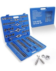 110PCS Tap and Die Set, Metric Tap and Die Rethreading Kit, Thread Chaser Set&hellip;