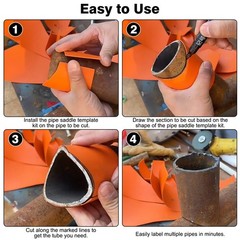 10x 3/4&Prime;-8&Prime; Pipe Saddle Cutting Guide Template for Welding Layout Metal PVC Pipe